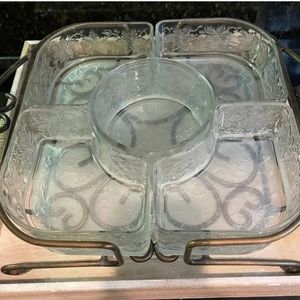 Vintage Princess House serving tray set